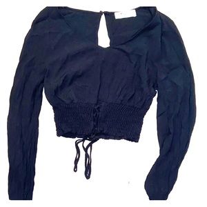 Hollister Long-sleeve scrunchie crop top